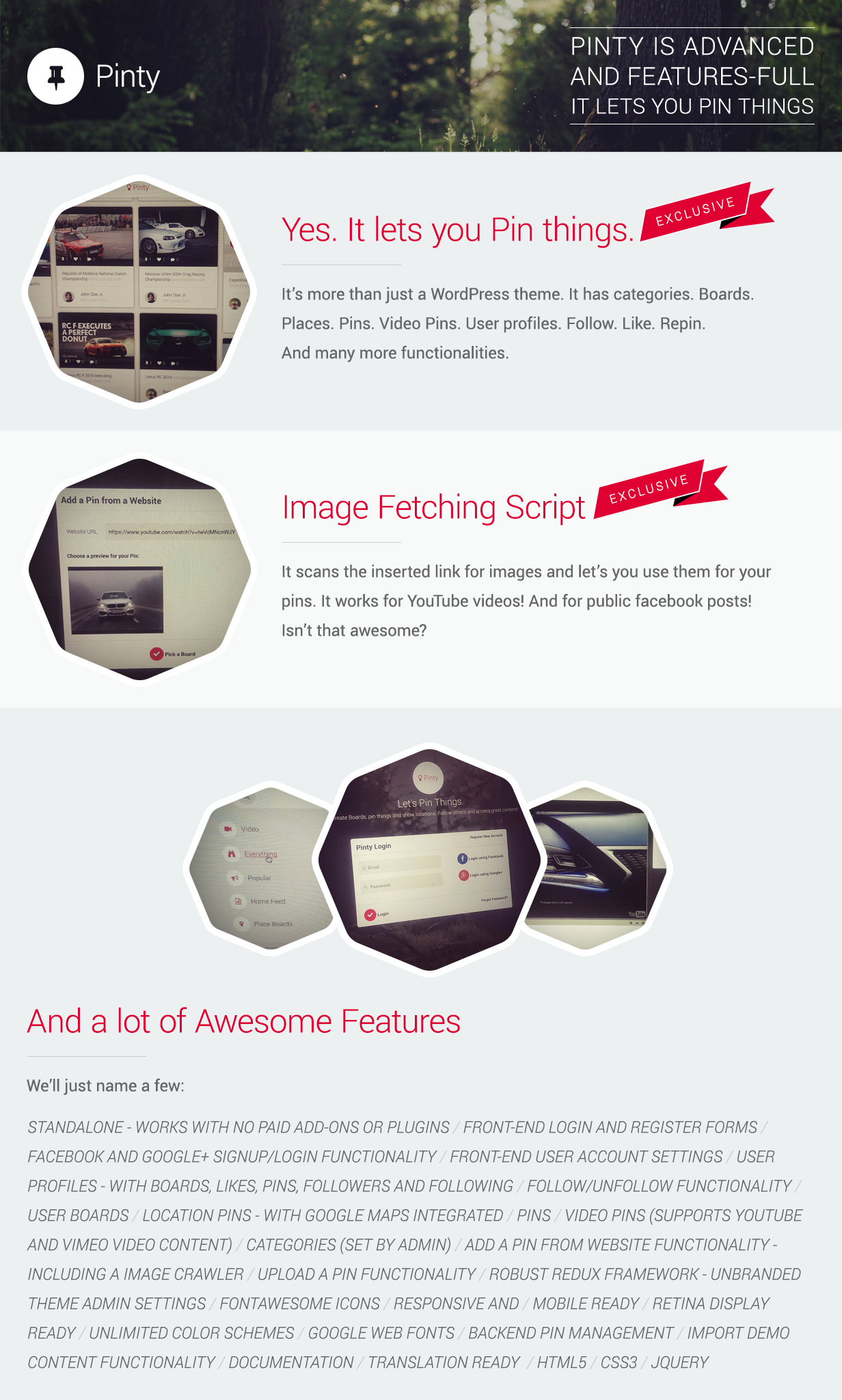Pinty - Pins Responsive Material Design WP Theme - 1